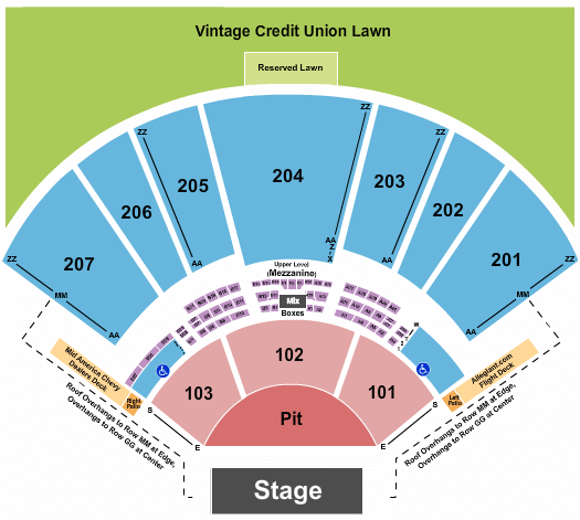 Hollywood Casino Amphitheatre 5 Seconds of Summer Seating Chart